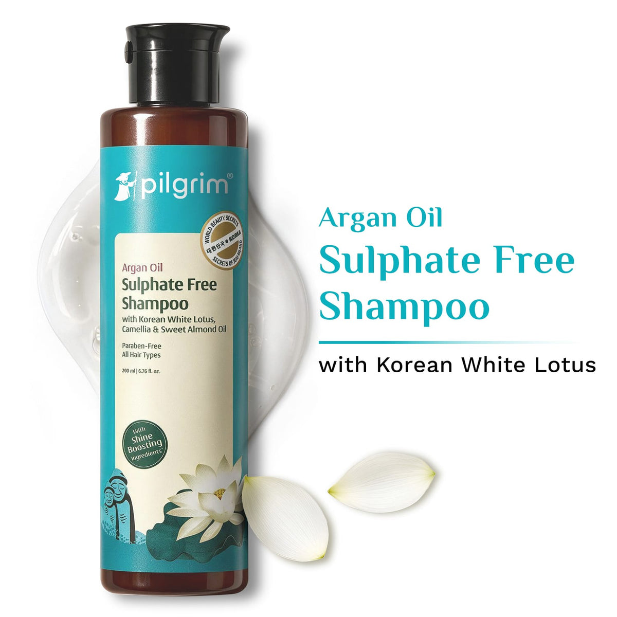 Argan Oil Sulphate Free Shampoo with Korean White Lotus, Camellia & Sweet Almond Oil