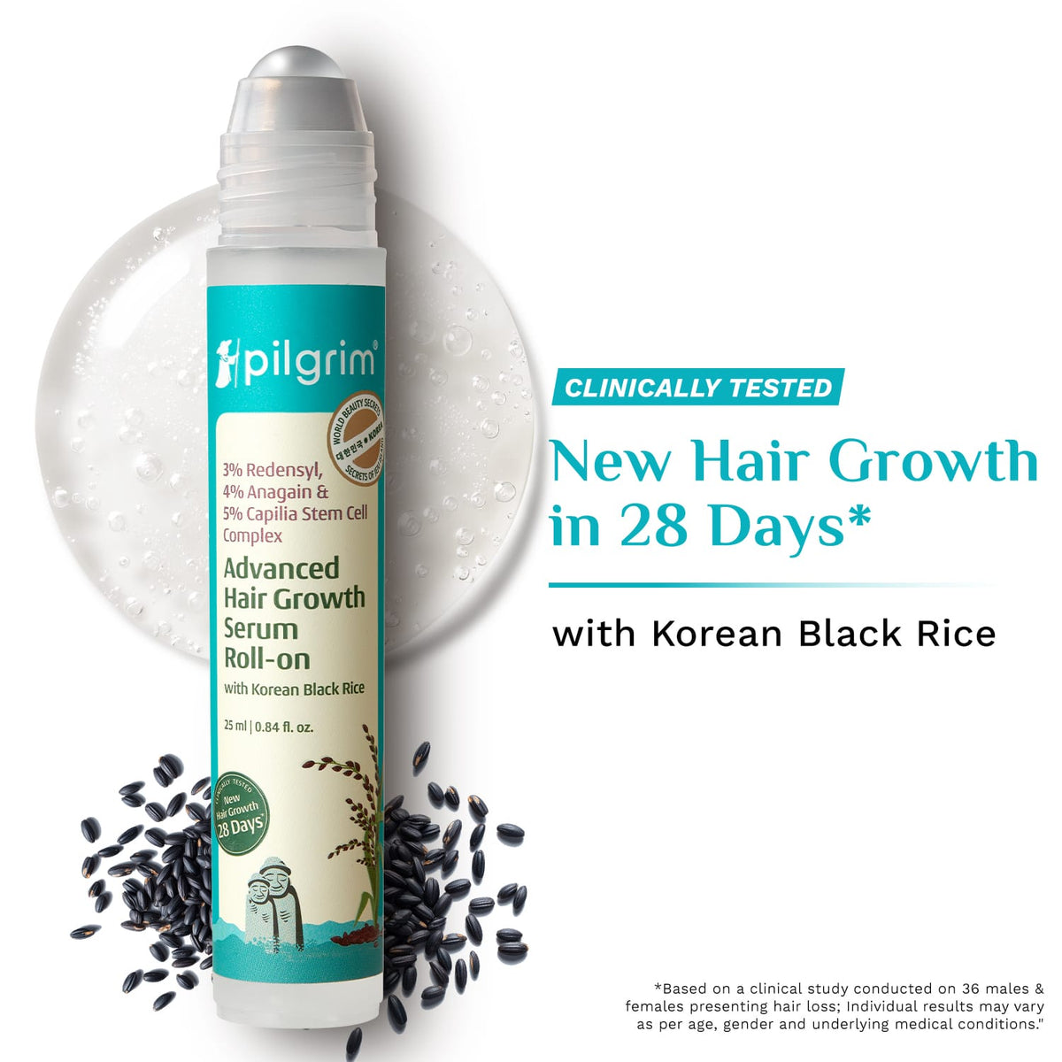3% Redensyl, 4% Anagain & 5% Capilia Stem Cell Complex Advanced Hair Growth Serum Roll-On