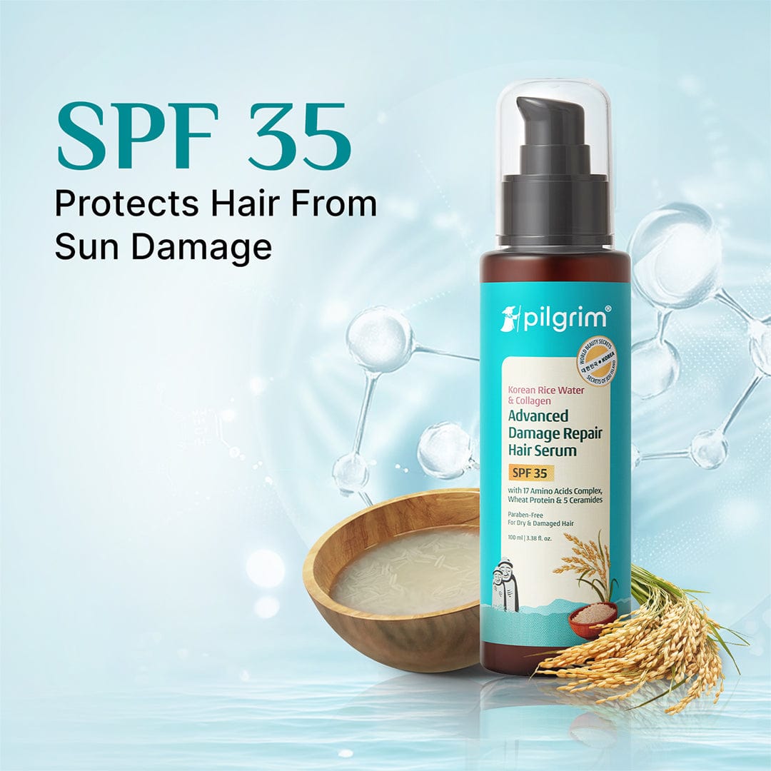 Korean Rice Water & Collagen Advanced Damage Repair Hair Serum SPF 35