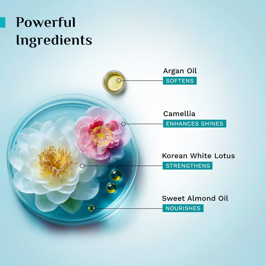 Argan Oil Sulphate Free Shampoo with Korean White Lotus, Camellia & Sweet Almond Oil - 400ml