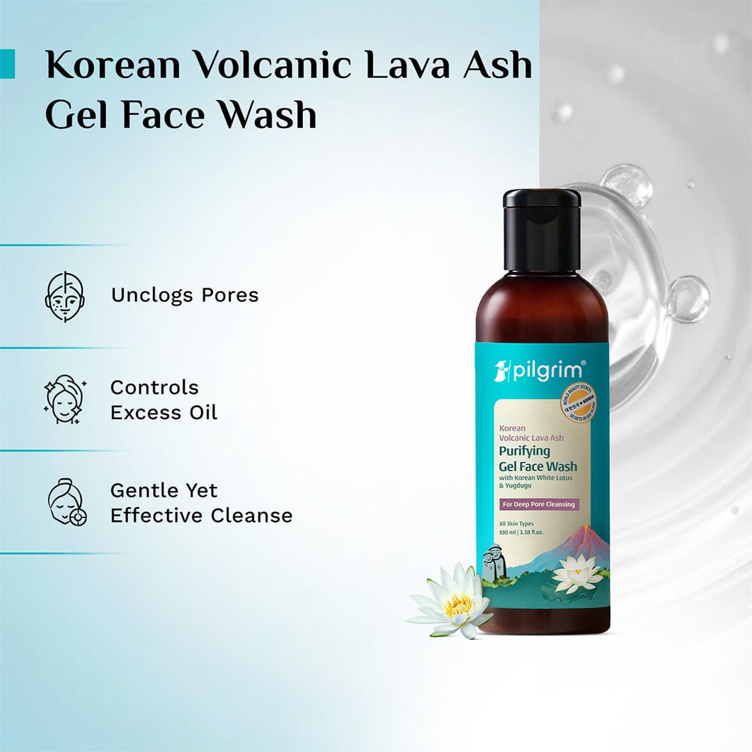 Korean Volcanic Lava Ash Purifying Gel Face Wash with White Lotus & Yugdugu