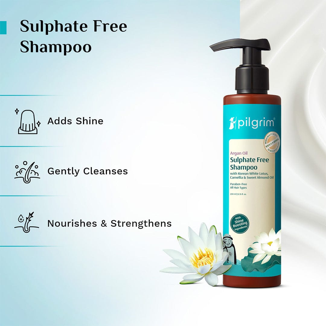 Argan Oil Sulphate Free Shampoo with Korean White Lotus, Camellia & Sweet Almond Oil
