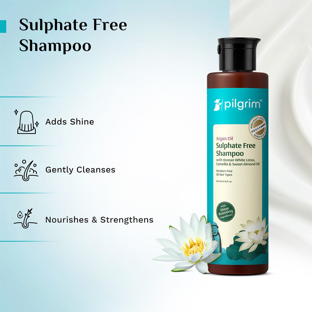 Argan Oil Sulphate Free Shampoo with Korean White Lotus, Camellia & Sweet Almond Oil