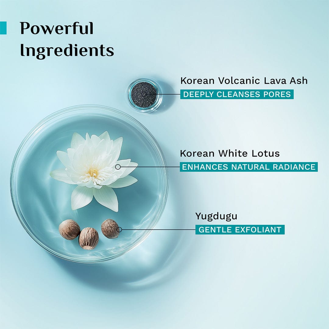 Korean Volcanic Lava Ash Purifying Gel Face Wash with White Lotus & Yugdugu