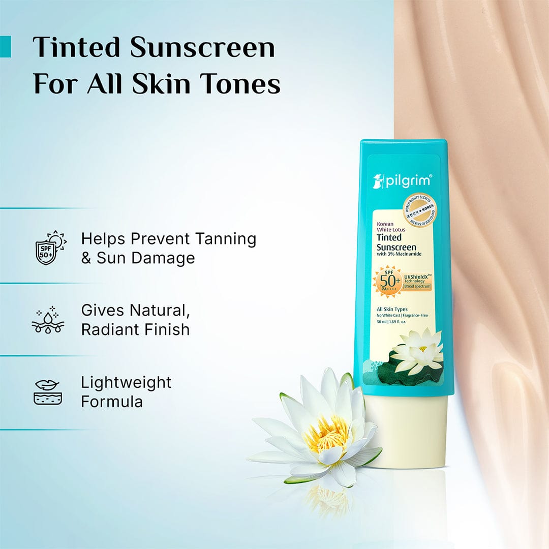 Korean White Lotus Tinted Sunscreen SPF 50+ PA++++