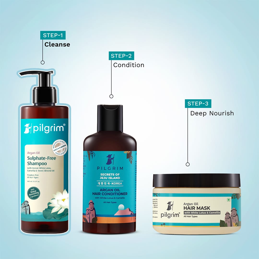 Argan Oil Sulphate Free Shampoo with Korean White Lotus, Camellia & Sweet Almond Oil - 400ml