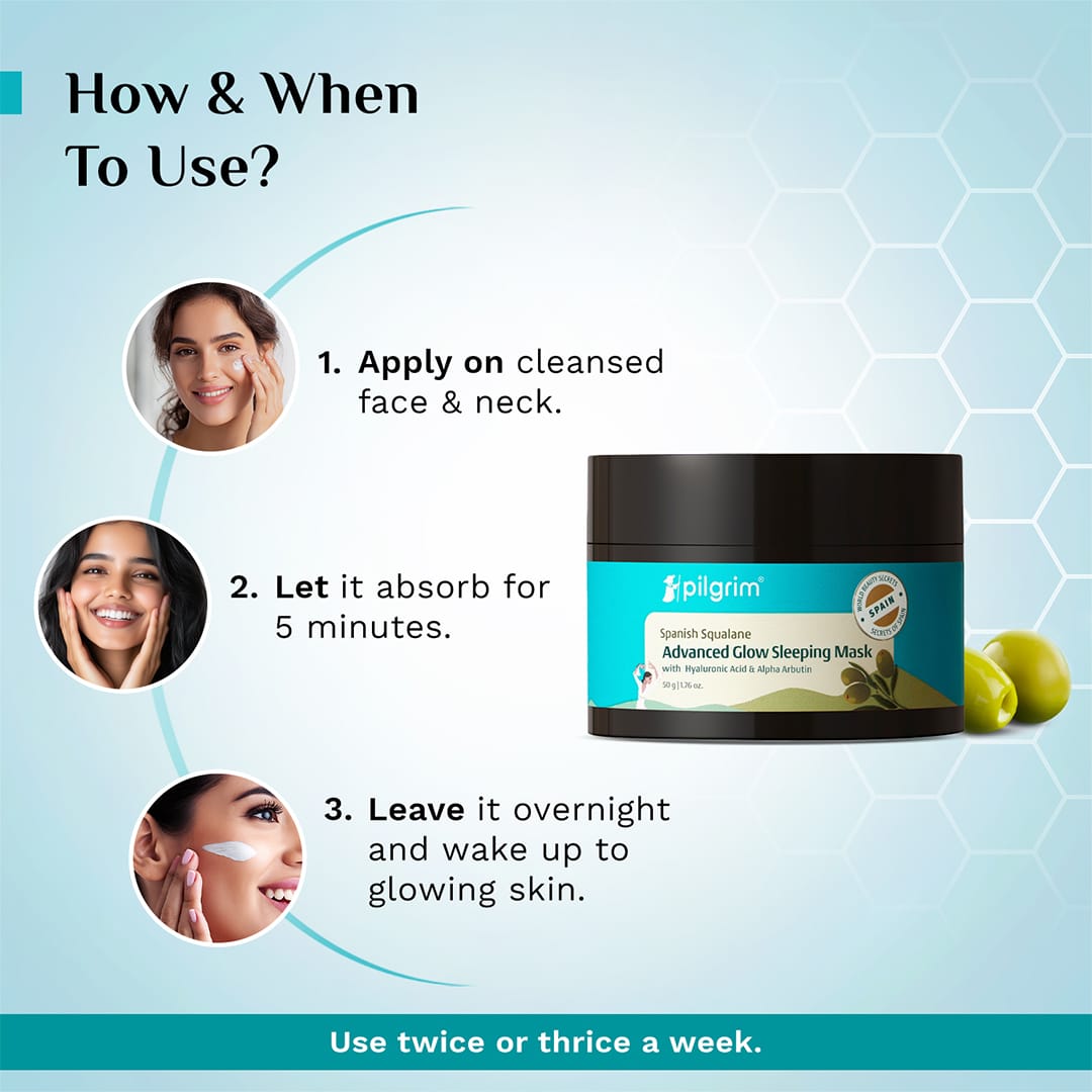 Spanish Squalane Advanced Glow Sleeping Mask with Hyaluronic Acid & Alpha Arbutin
