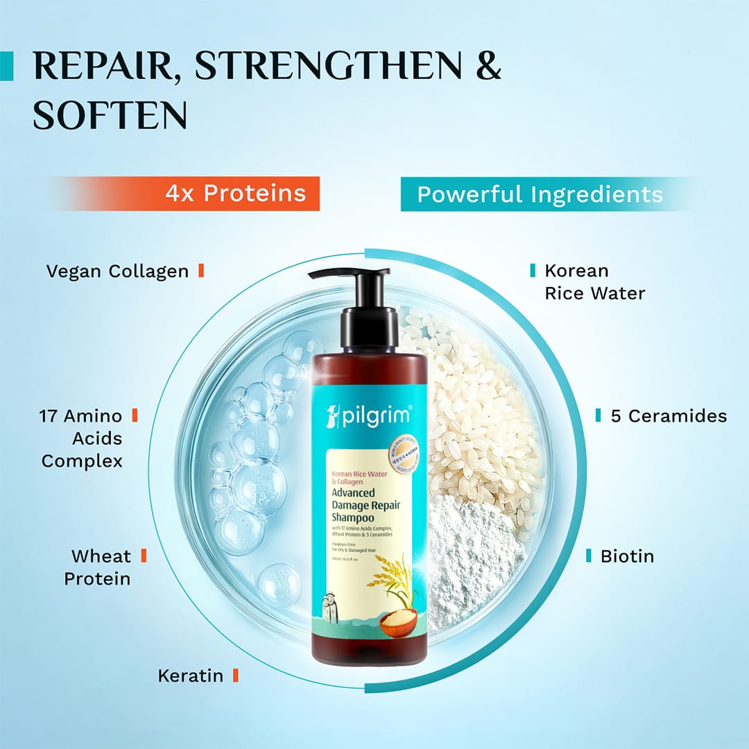 Korean Rice Water & Collagen Advanced Damage Repair Shampoo - 400ml