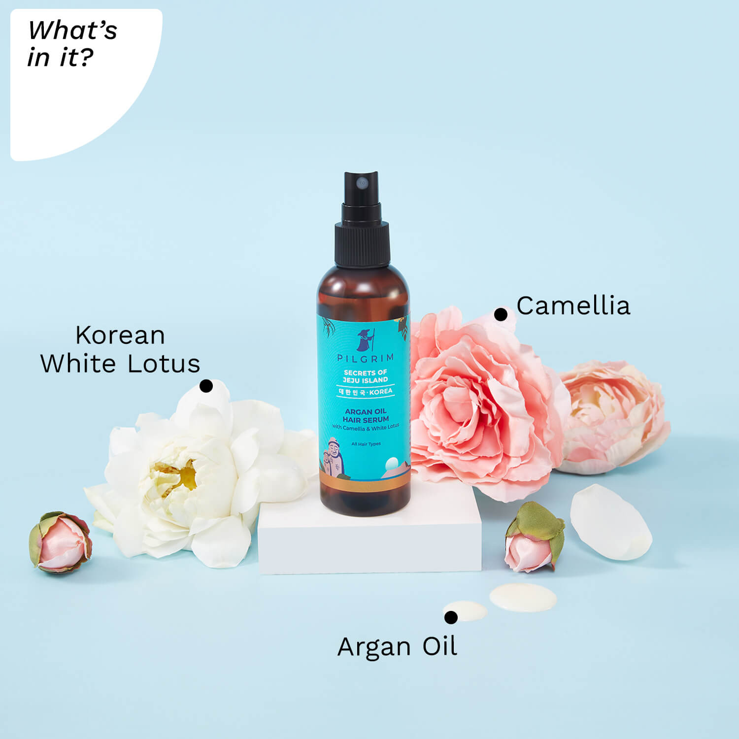 Pilgrim Argan Oil Hair Serum with Camellia & White Lotus