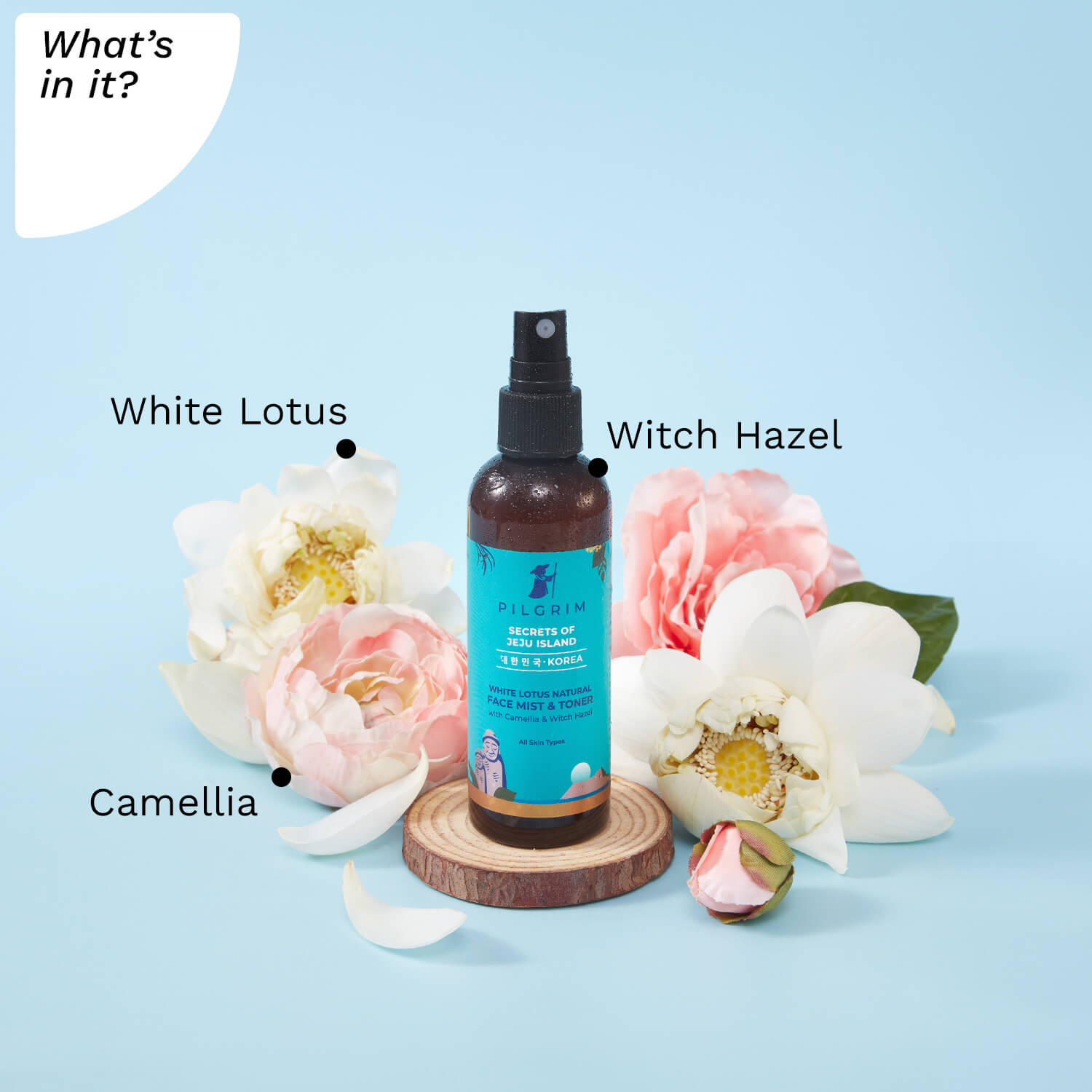 White Lotus Natural Face Mist & Toner with Camellia & Witch Hazel