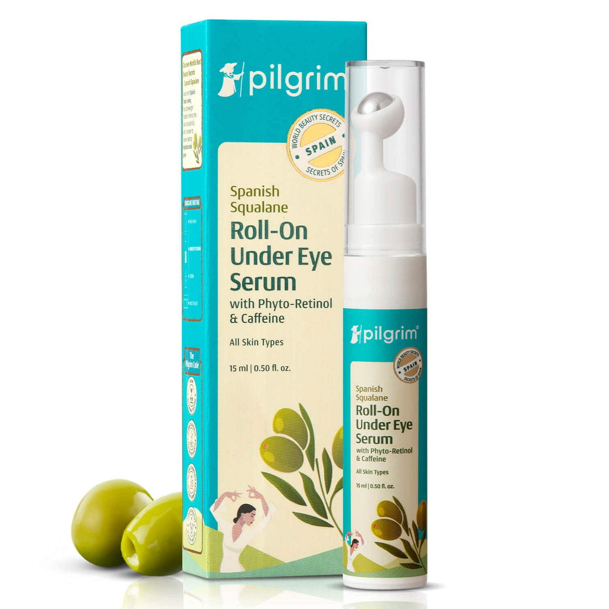 Spanish Squalane Roll-On Under Eye Serum 15 ml - Image 1