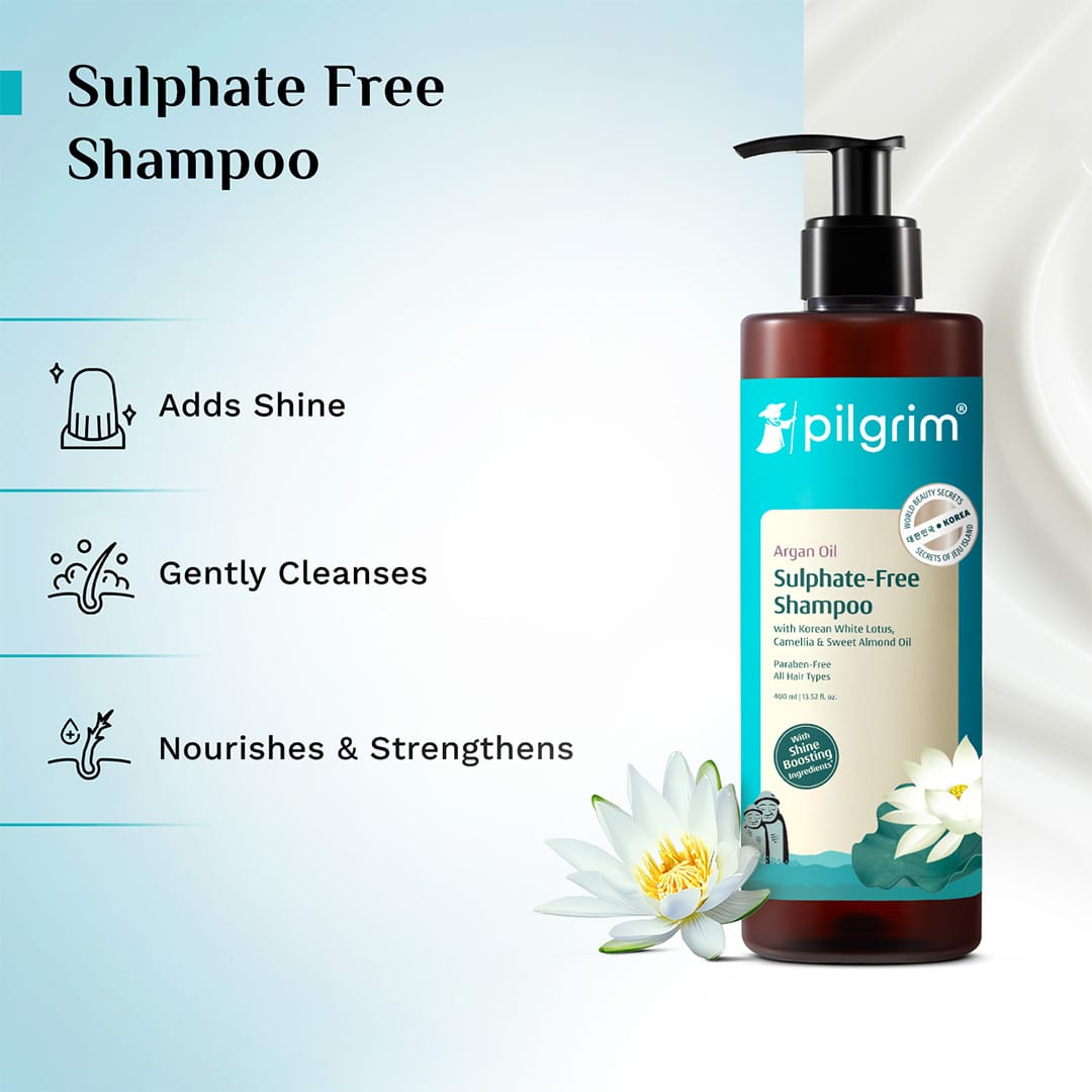 Argan Oil Sulphate Free Shampoo with Korean White Lotus, Camellia & Sweet Almond Oil - 400ml