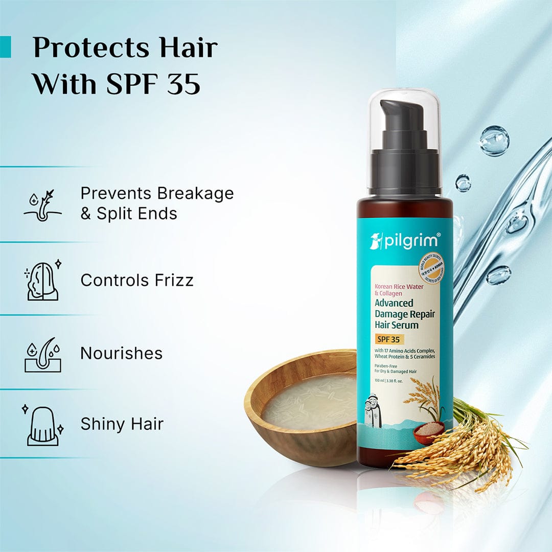 Korean Rice Water & Collagen Advanced Damage Repair Hair Serum SPF 35