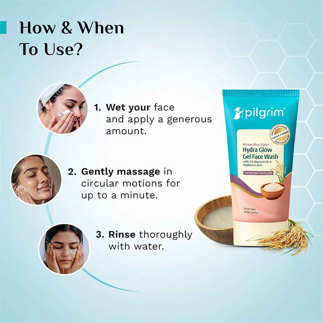Korean Rice Water Hydra Glow Gel Face Wash