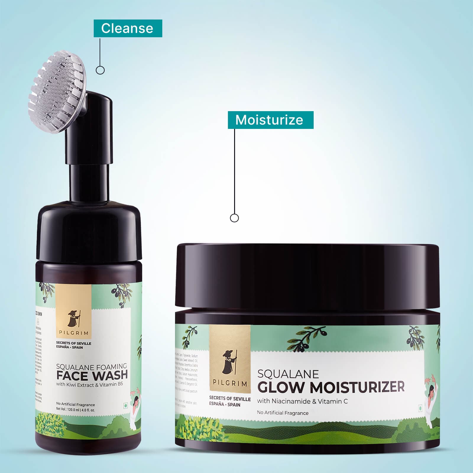Squalane Glow Moisturizer & Face Wash Combo