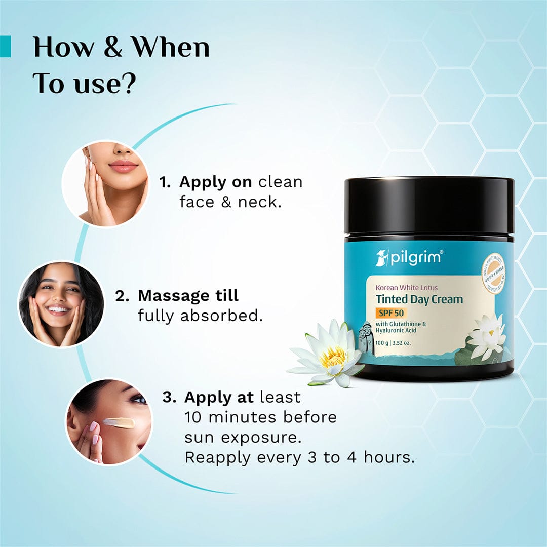 Korean White Lotus Tinted Day Cream SPF 50