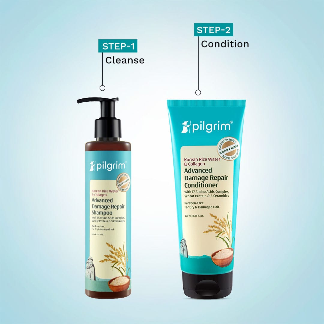 Korean Rice Water & Collagen Advanced Damage Repair Shampoo & Conditioner Combo