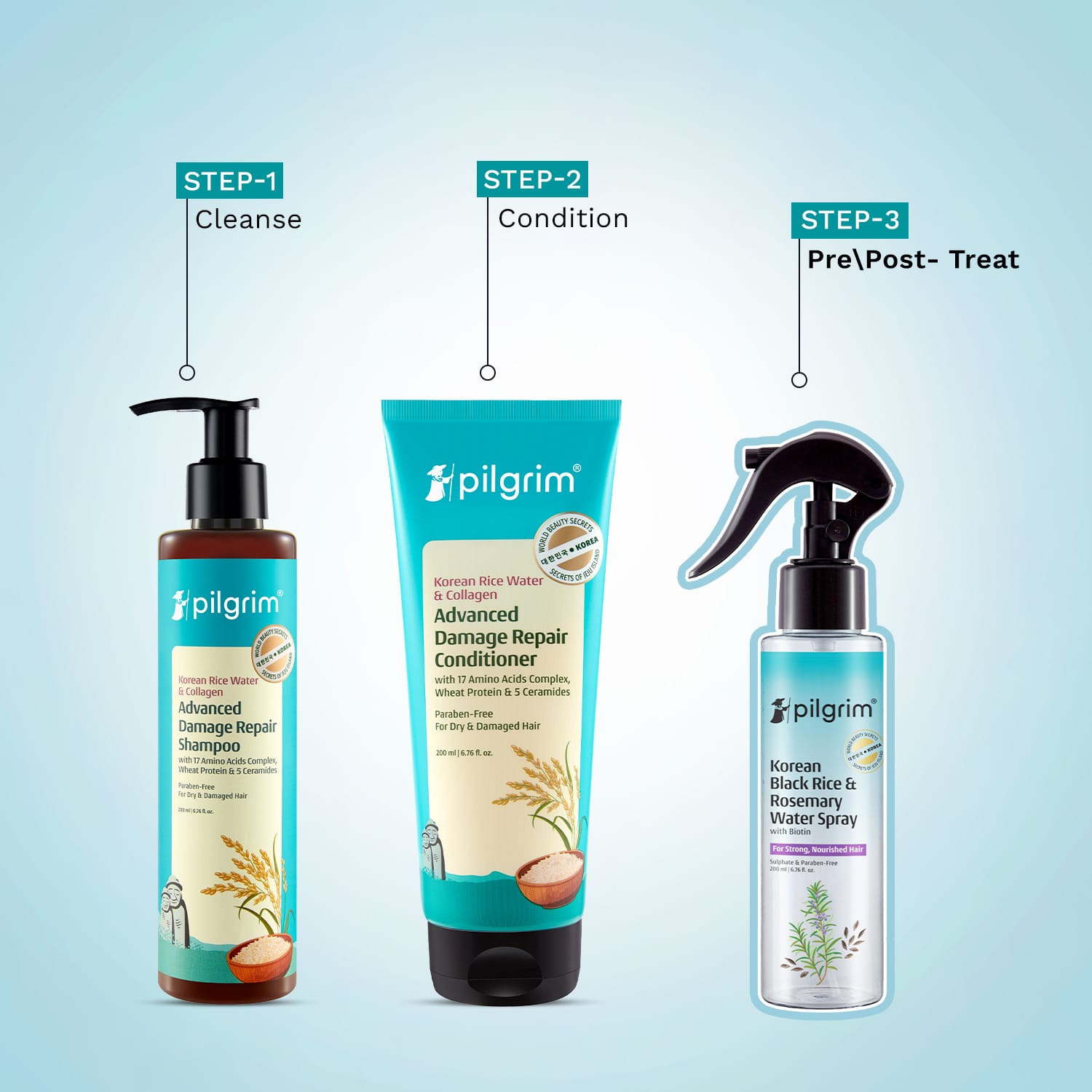 Korean Black Rice and Rosemary Water Spray With Biotin - 200ml