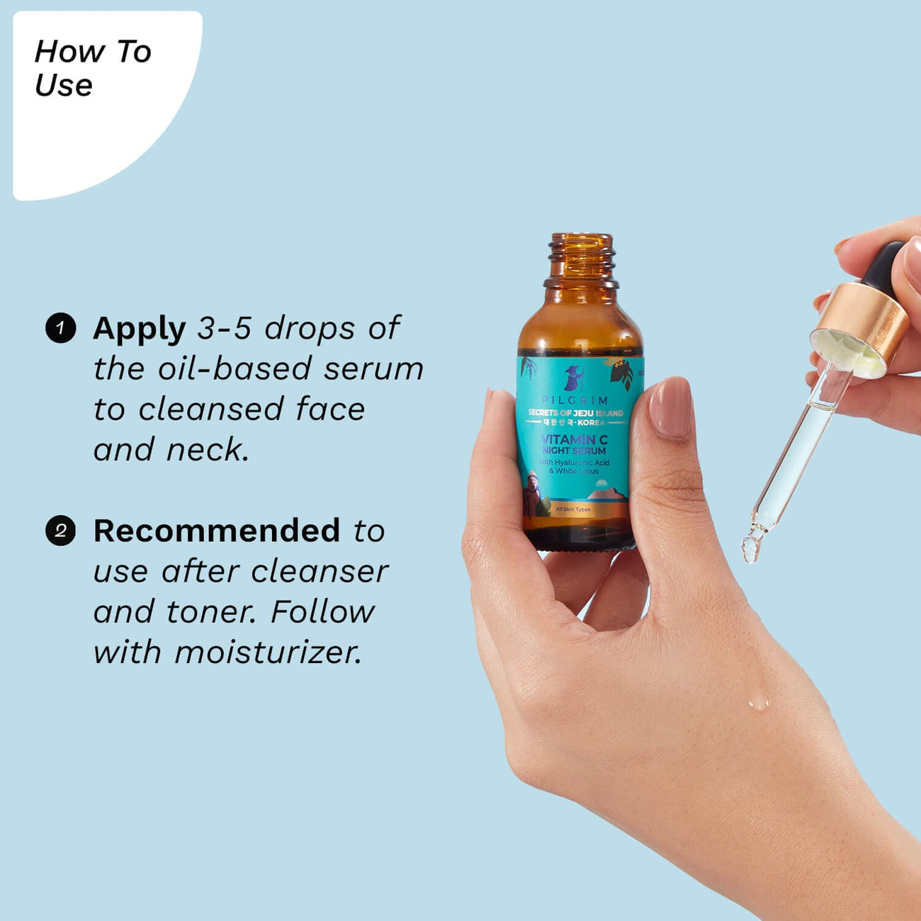 Vitamin C Night Serum Korean KBeauty Pilgrim Face Care