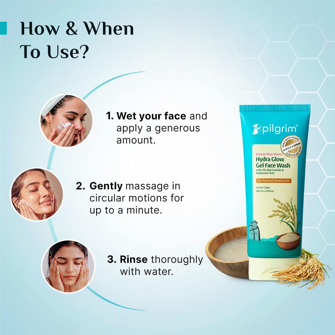 Korean Rice Water Hydra Glow Gel Face Wash