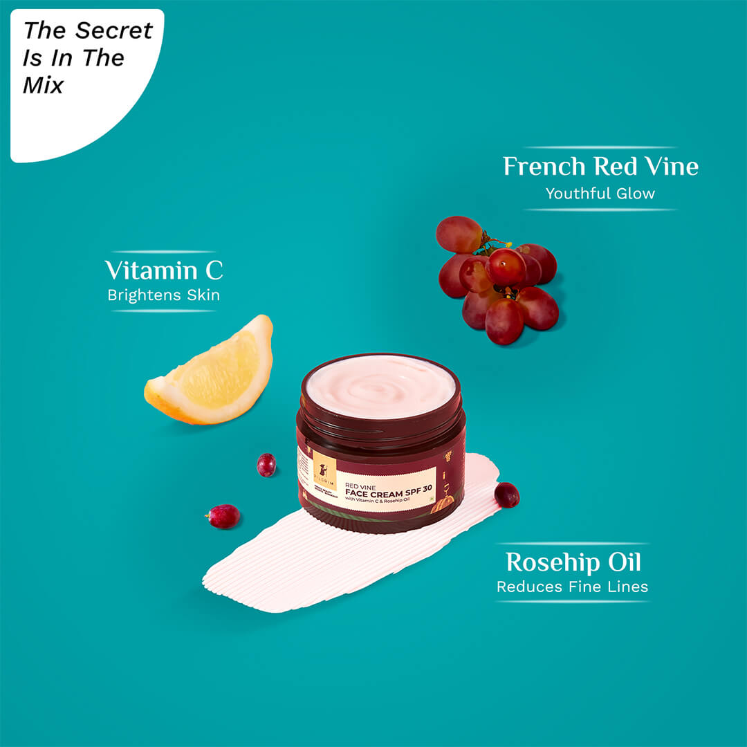 Red Vine Face Cream SPF 30 with Vitamin C & Rosehip Oil (PA+++)