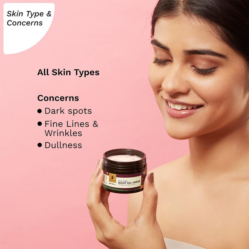 Red Vine Night Gel Crème French Vinotherapy Products Pilgrim Face Care