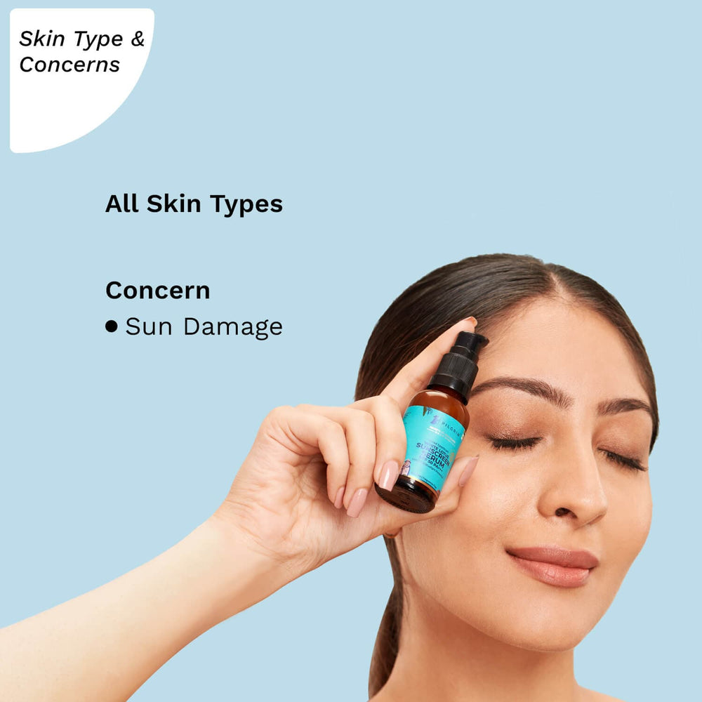 White Lotus Sunscreen Serum SPF 50 PA+++ for Sun Protection Pilgrim