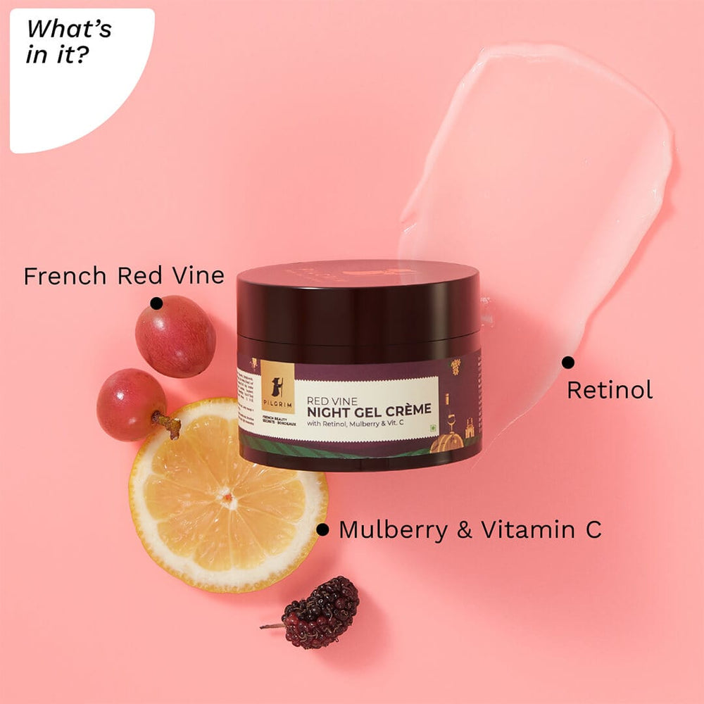 Red Vine Night Gel Crème French Vinotherapy Products Pilgrim Face Care