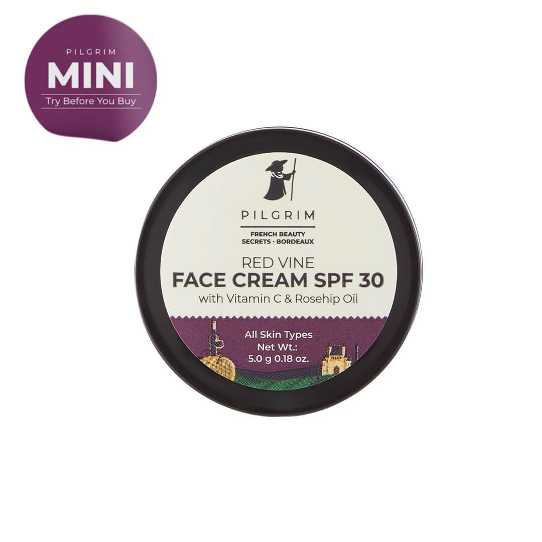 Mini - Red Vine Face Cream SPF 30 with Vitamin C & Rosehip Oil (PA+++) - Pilgrim India