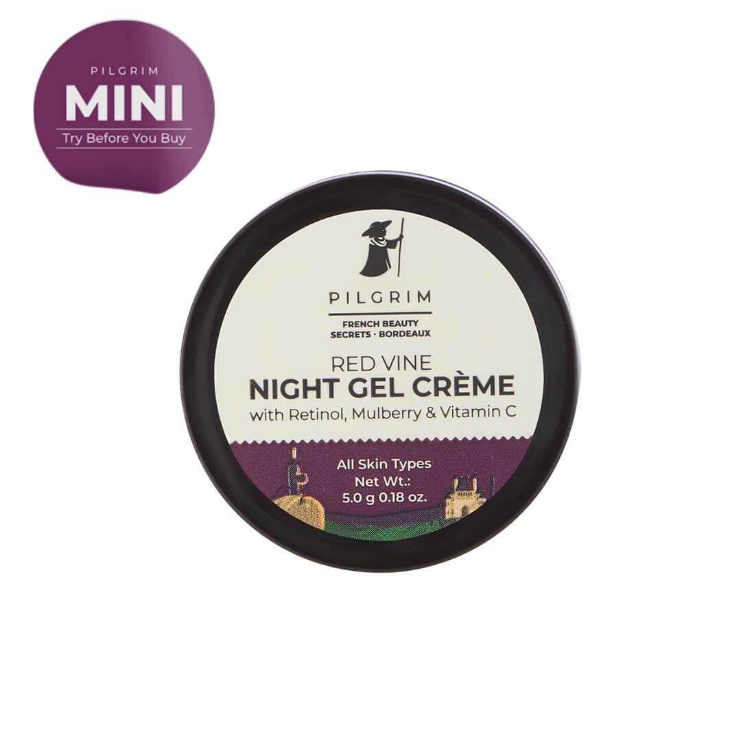 Mini - Red Vine Night Gel Crème with Retinol, Mulberry & Vit. C - Pilgrim India