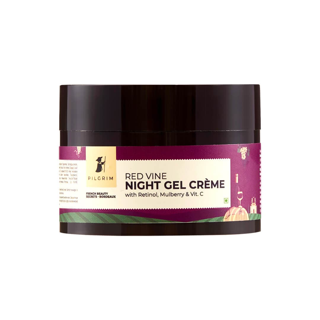 Red Vine Night Gel Crème with Retinol, Mulberry & Vit. C - Pilgrim India