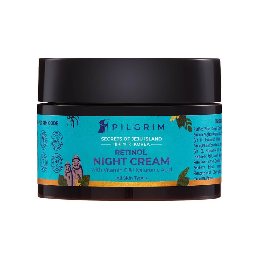 Retinol Night Cream with Vitamin C & Hyaluronic Acid - Pilgrim India