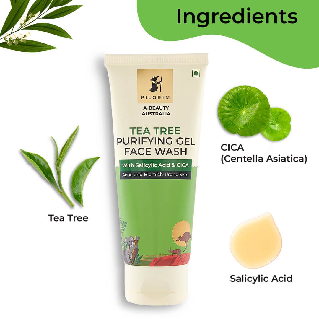 Tea Tree Purifying Gel Face Wash - Pilgrim India